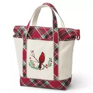 In search of lands end Embroidered tote